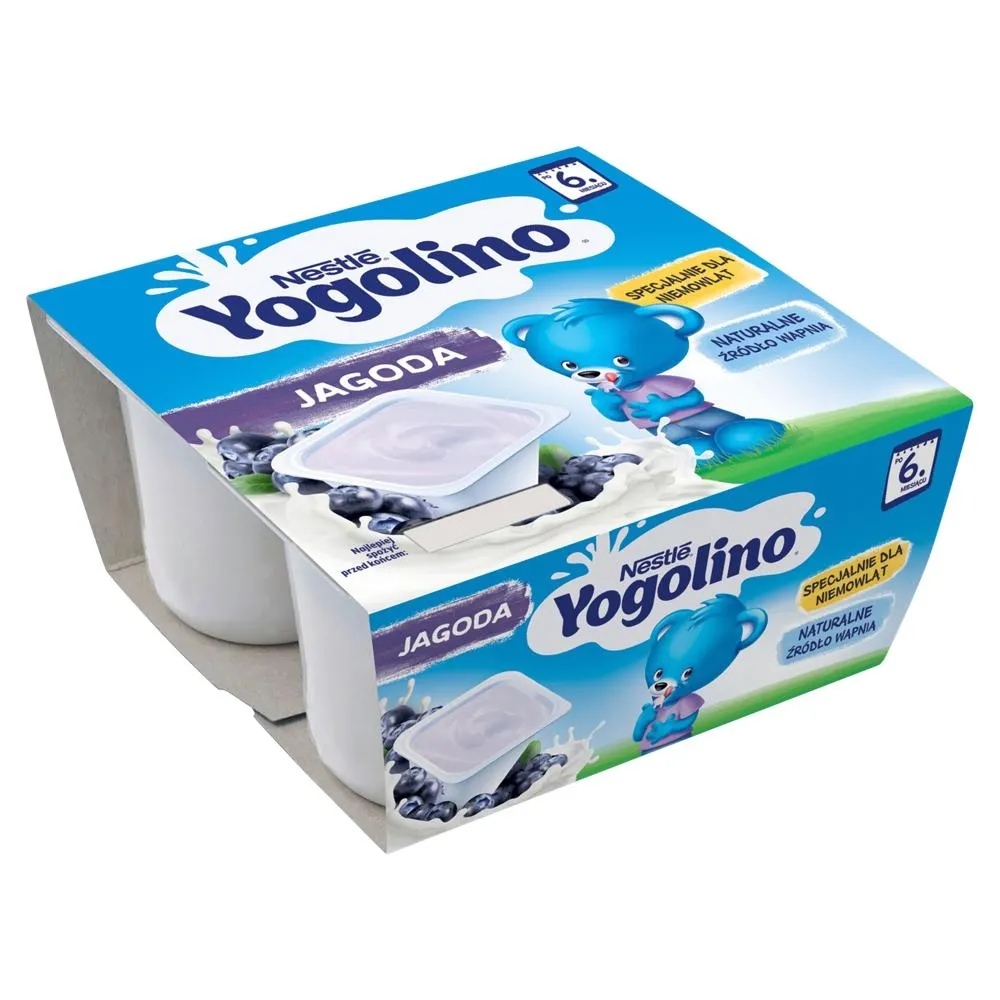 Nestlé Yogolino Deserek mleczno-owocowy jagoda po 6. miesiącu 400 g (4 x 100 g)