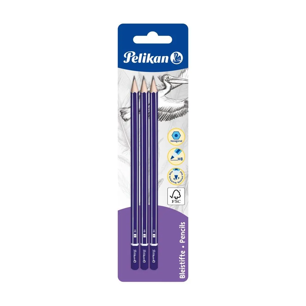 Ołówek drewniany Pelikan HB blister 3 szt