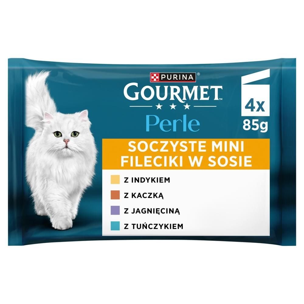 Gourmet Perle Karma dla dorosłych kotów soczyste mini fileciki w sosie 4 x 85 g