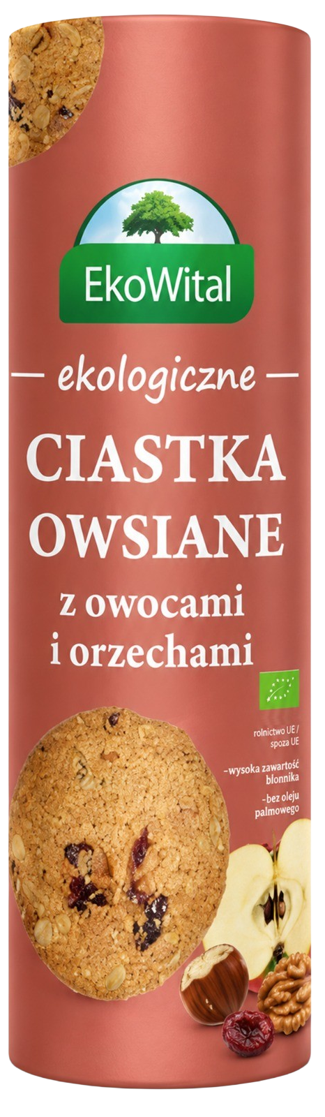 Ciastka owsiane z owocami i orzechami BIO