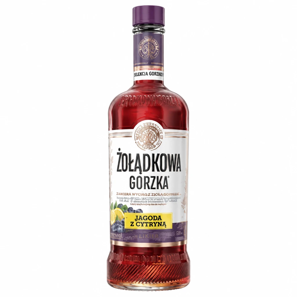 Likier Żołądkowa gorzka jagoda z cytryną 0,5l 25%