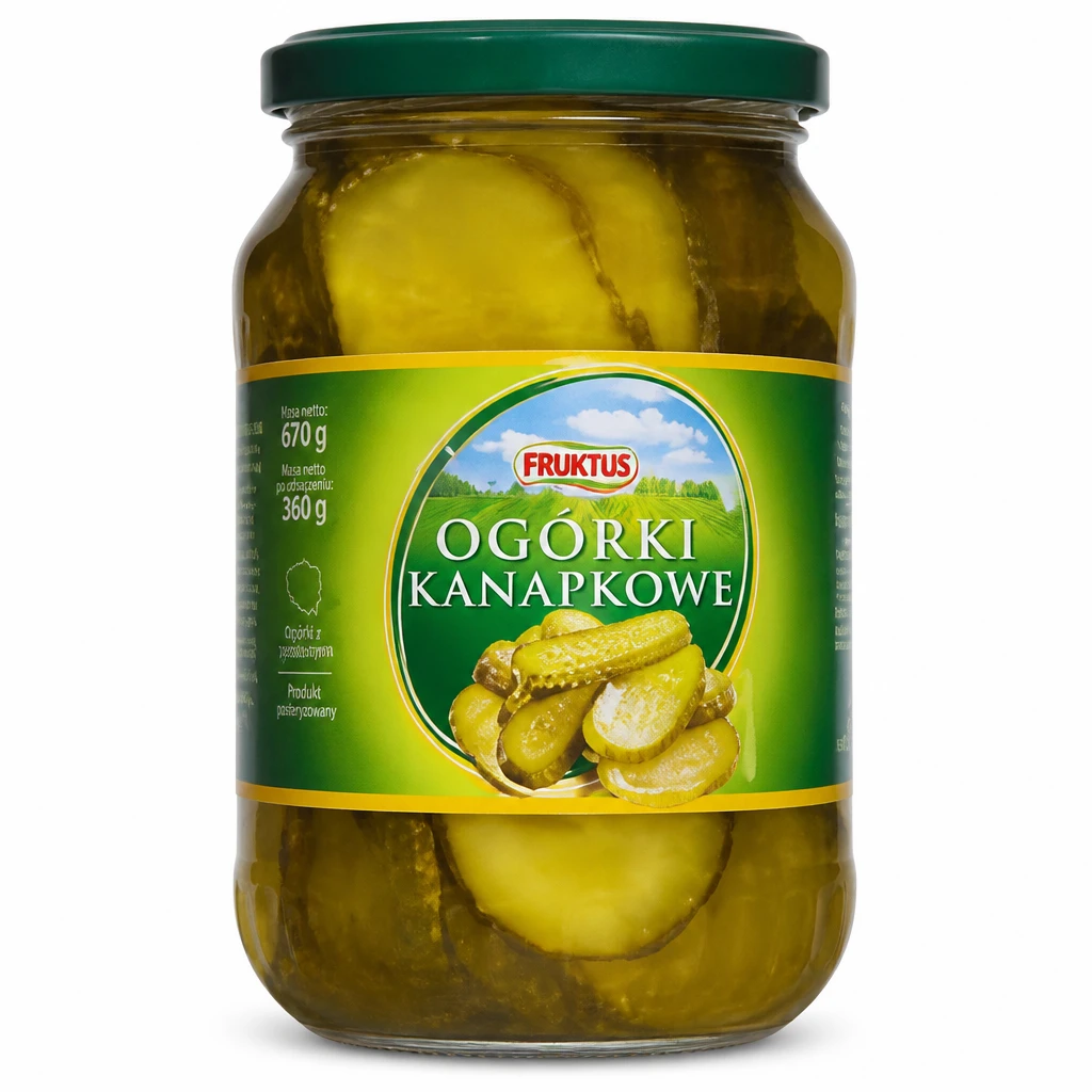 Ogórki kanapkowe Fruktus 670/360g