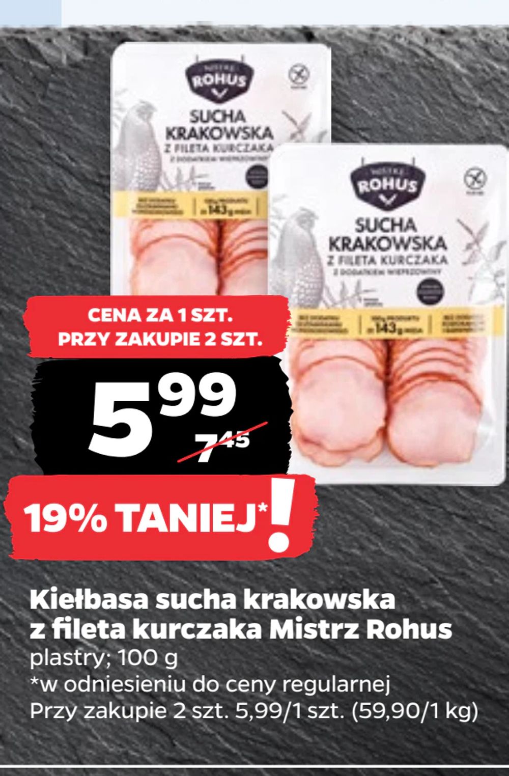Kiełbasa sucha krakowska z fileta kurczaka Mistrz Rohus