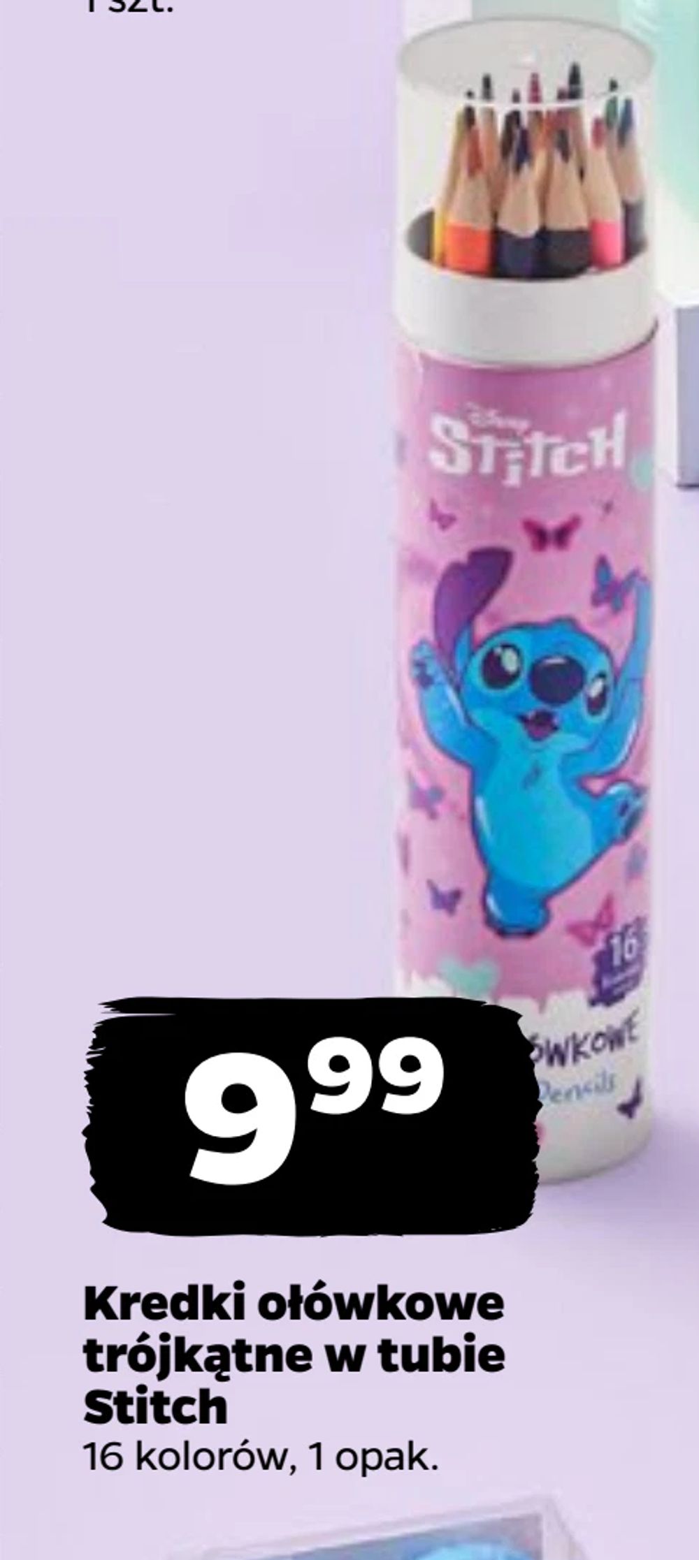 Kredki ołówkowe trójkątne w tubie Stitch