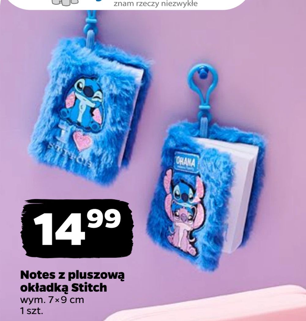 Notes z pluszową okładką Stitch