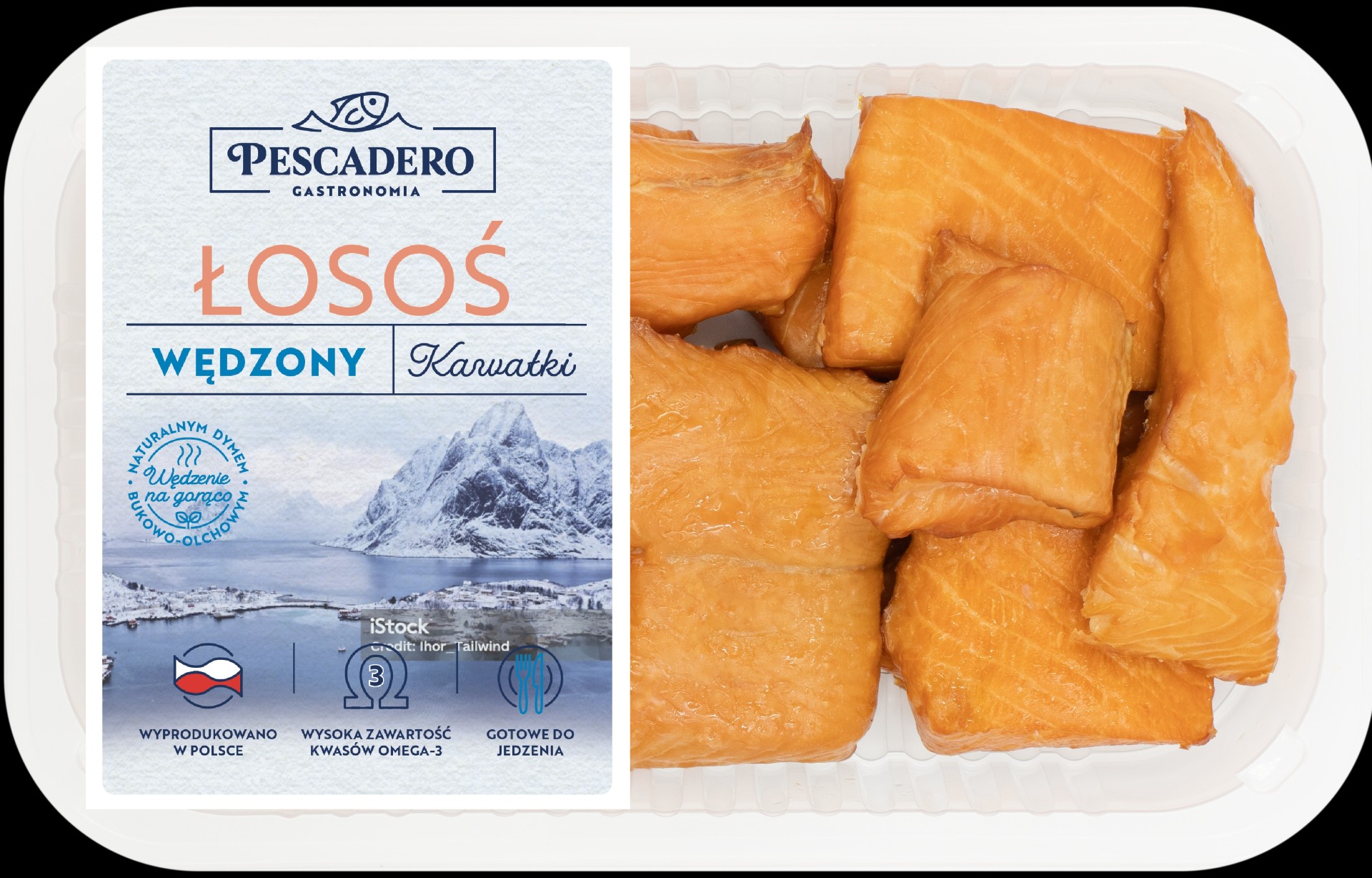 Pescadero Łosoś Wędzony Na Gorąco Kawałki 500G