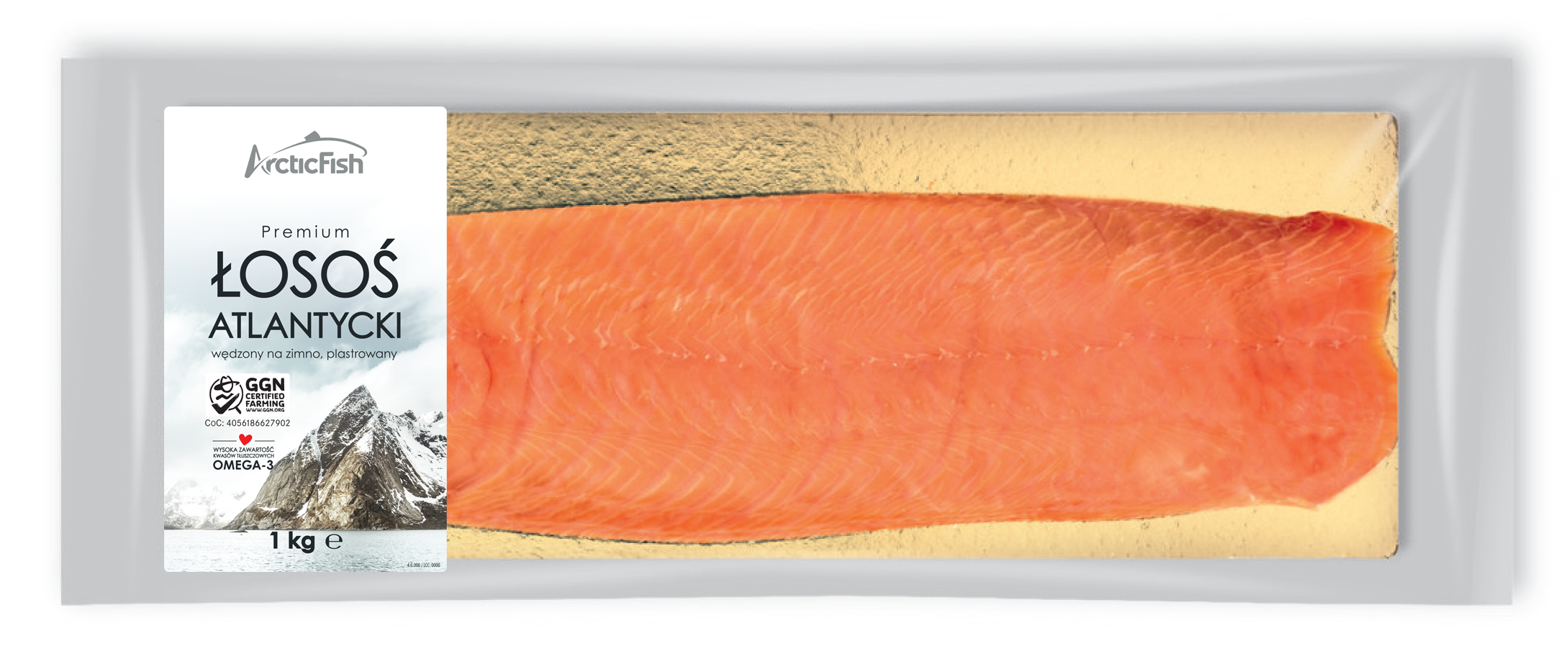 Arcticfish Filet Z Łososia Atlantyckiego Wędzony Na Zimno, Plastrowany 1 Kg