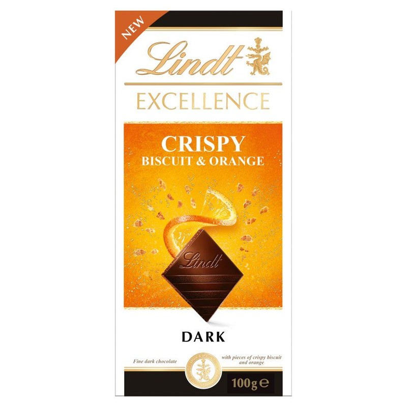 Czekolada gorzka Crispy biscuit & orange Lindt 100 g