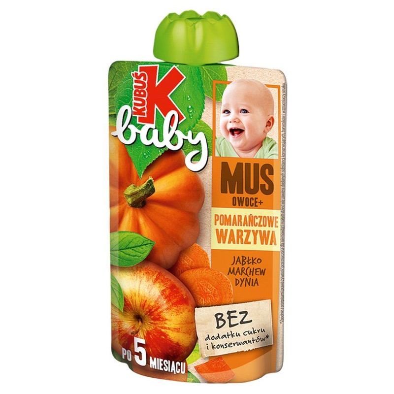 Mus owoce + pomarańczowe warzywa po 5 miesiącu Kubuś 100 g