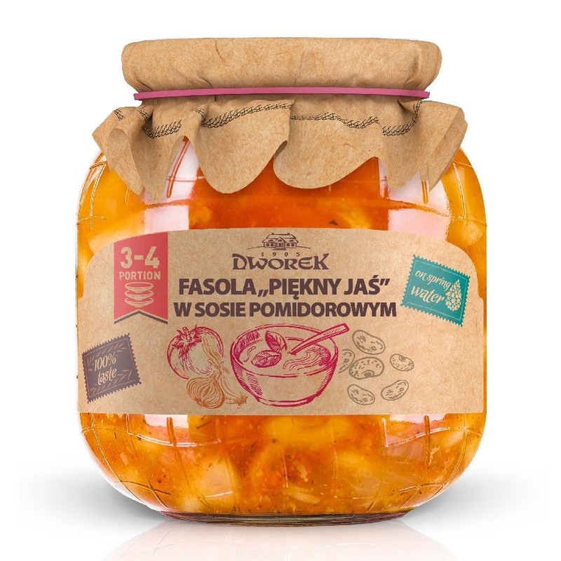 Fasola Piękny Jaś w sosie pomidorowym Dworek 680 g