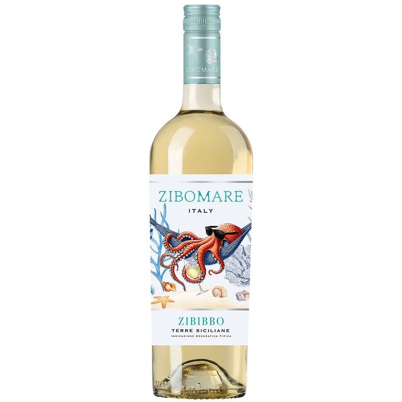Wino włoskie białe półwytrawne Terre Siciliane alk. 12,0% obj. Zibomare Zibibbo 750 ml