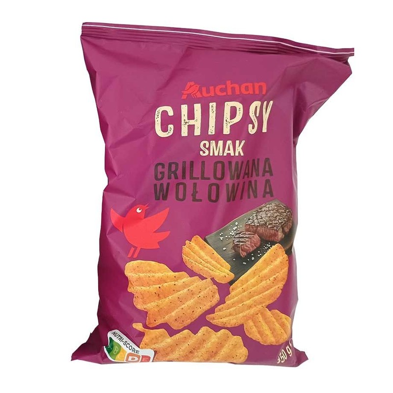 Chipy o smaku grillowana wołowina Auchan 150 g