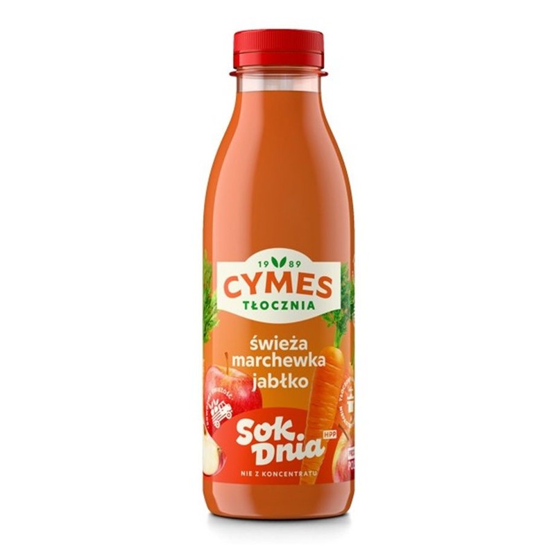 Sok Dnia świeża marchewka-jabłko 100%    Cymes 250 ml