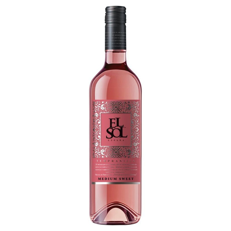 Wino hiszpańskie różowe półsłodkie Tempranillo alk. 12,0% obj. El Sol 750 ml