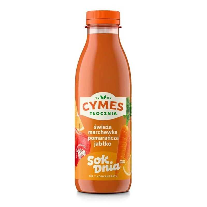 Sok Dnia świeża marchewka-pomarańcza-jabłko 100%     Cymes 250 ml