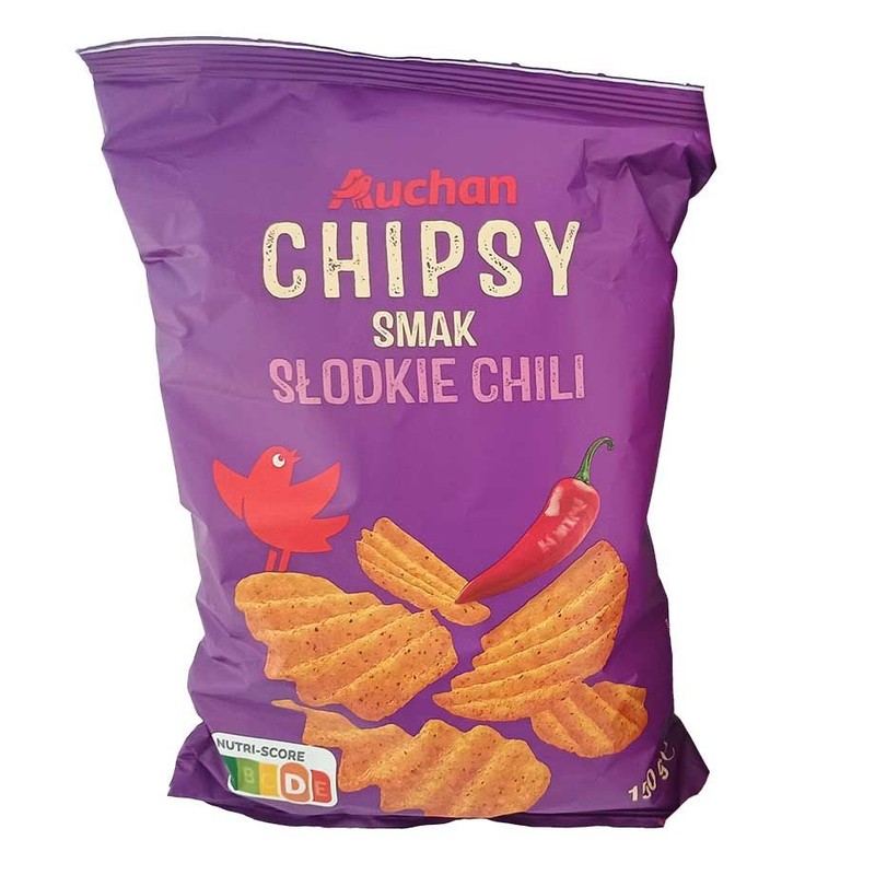 Chipy o smaku słodkie chili Auchan 150 g