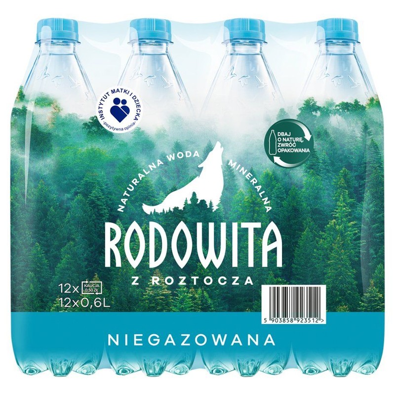 Naturalna woda mineralna niegazowana  Rodowita z Roztocza 12 x 0,6 l