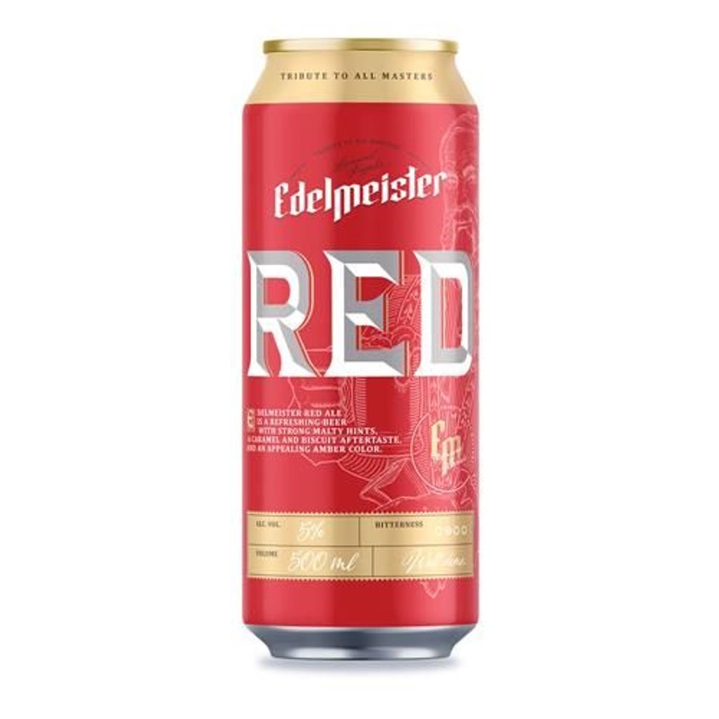Piwo jasne pasteryzowane RED alk. 5,0% obj. Edelmeister 500 ml
