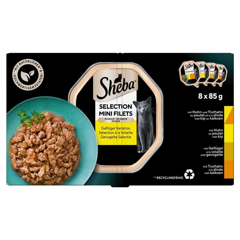 Karma mokra dla kotów drobiowe smaki Selection Sheba 8 x 85 g