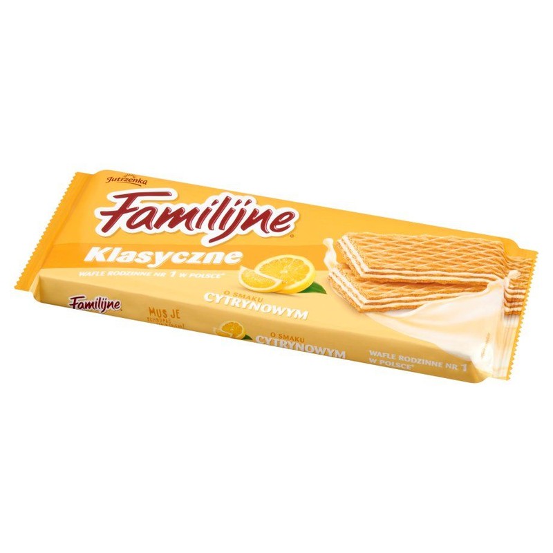 Wafle Familijne klasyczne o smaku cytrynowym Jutrzenka 180 g