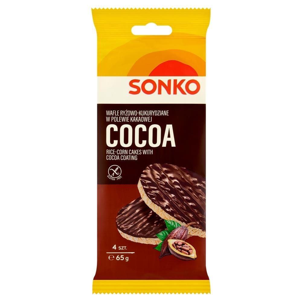 Sonko Wafle ryżowo-kukurydziane w polewie kakaowej 65 g (4 sztuki)
