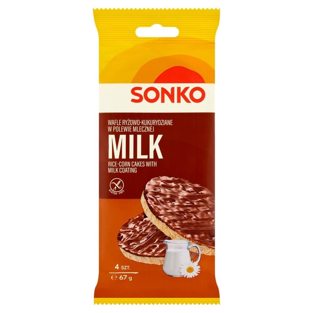 Sonko Wafle ryżowo-kukurydziane w polewie mlecznej 67 g