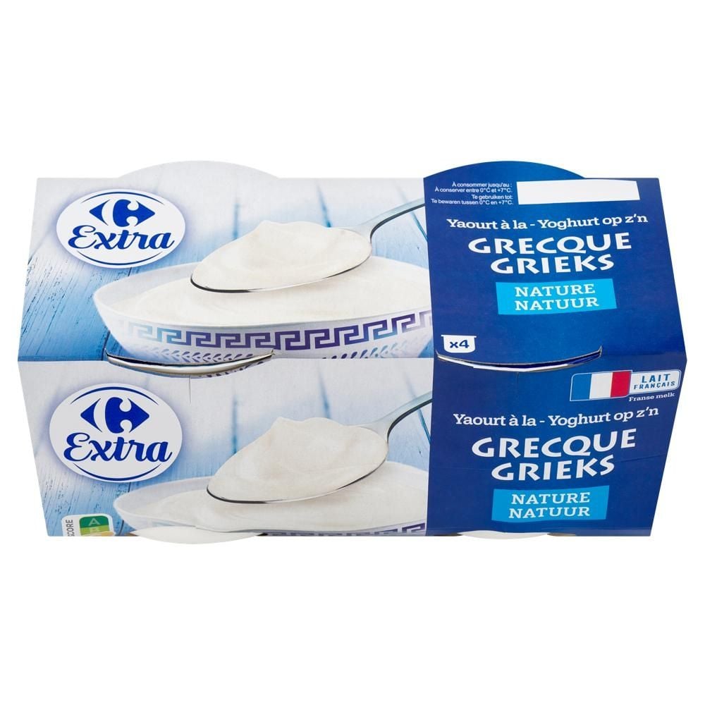 Carrefour Extra Jogurt naturalny w stylu greckim 600 g (4 x 150 g)