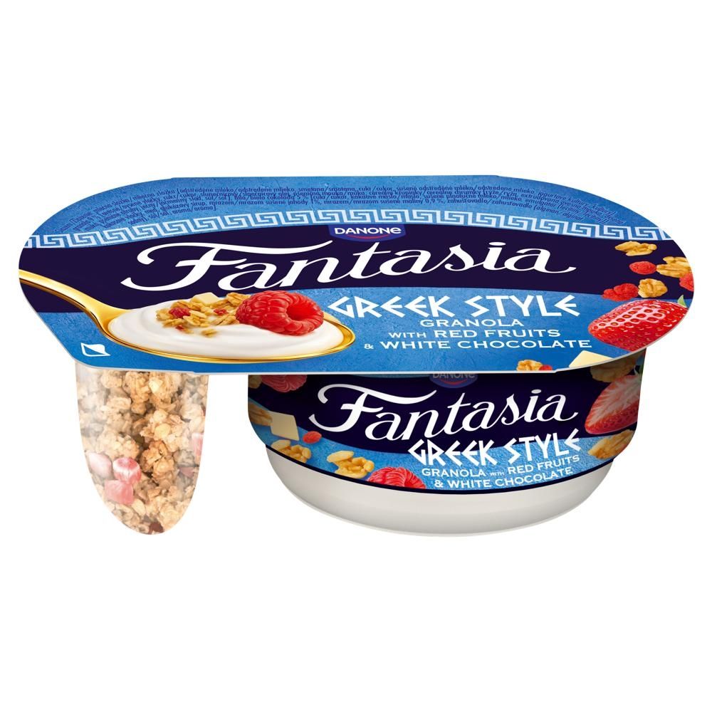 Fantasia Jogurt typu greckiego z granolą z owocami i białą czekoladą 100 g