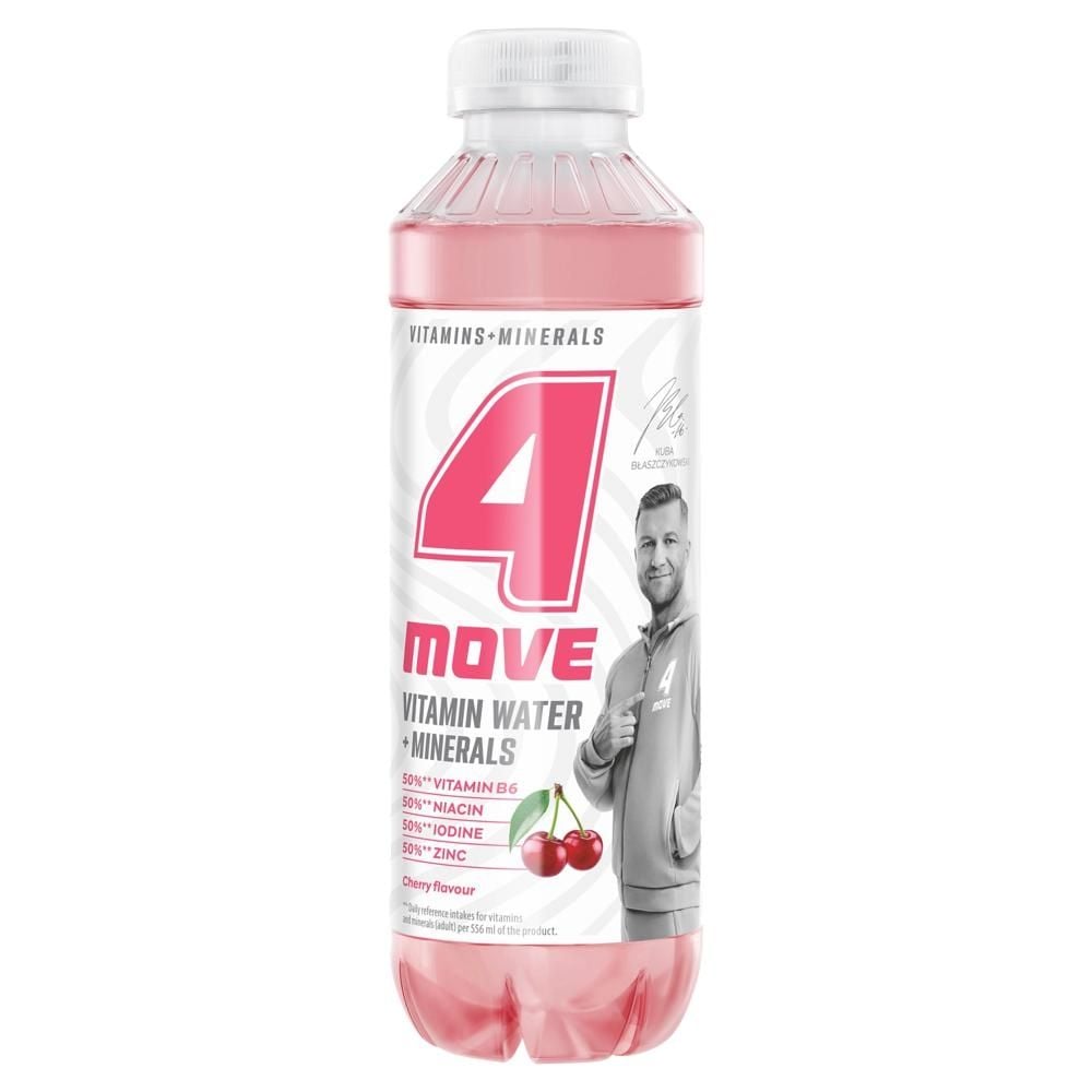 4Move Vitamin Water + Minerals Napój niegazowany o smaku wiśniowym 556 ml