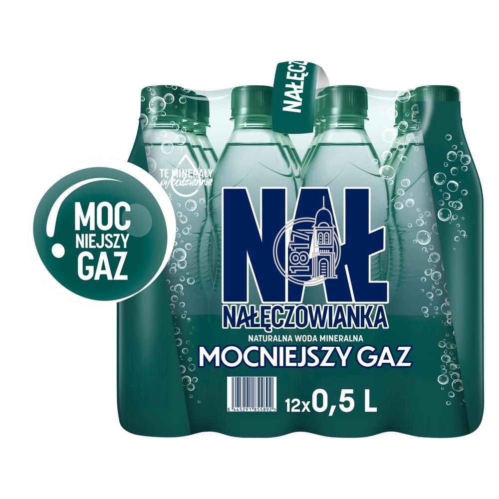 Nałęczowianka Naturalna woda mineralna mocniejszy gaz 12 x 0,5 l