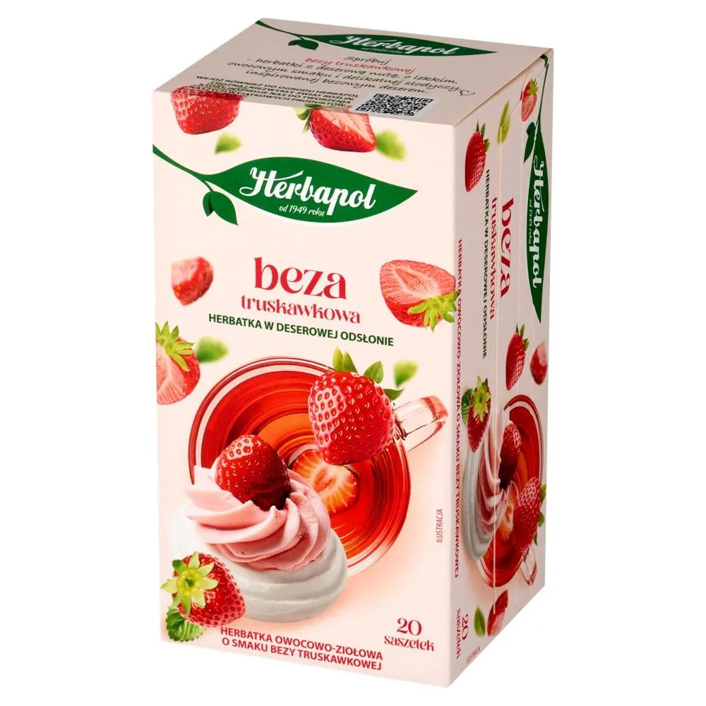 Herbapol Herbatka owocowo-ziołowa o smaku bezy truskawkowej 50 g (20 x 2,5 g)
