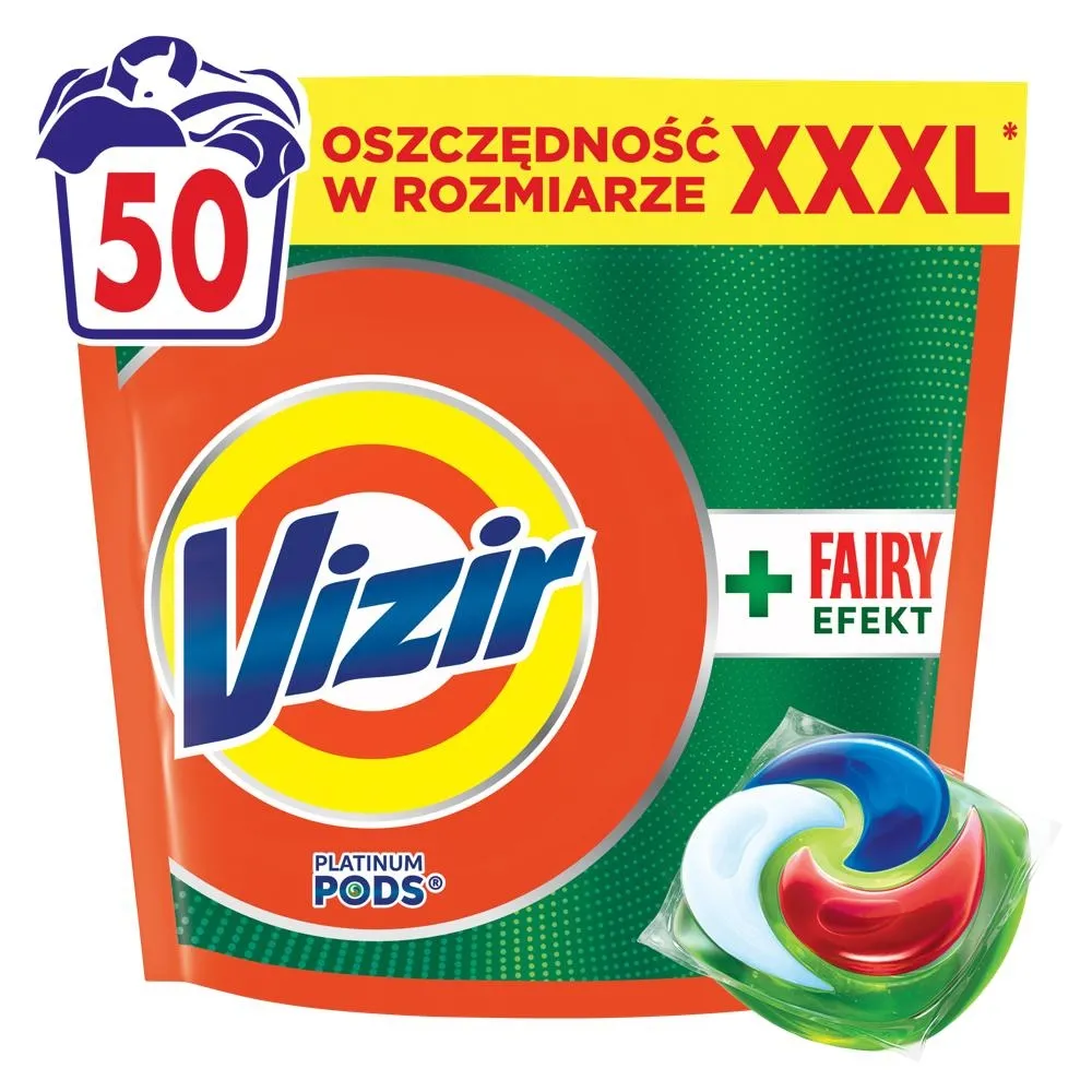 Vizir + Fairy Effect PODS Kapsułki do prania, 50 prań