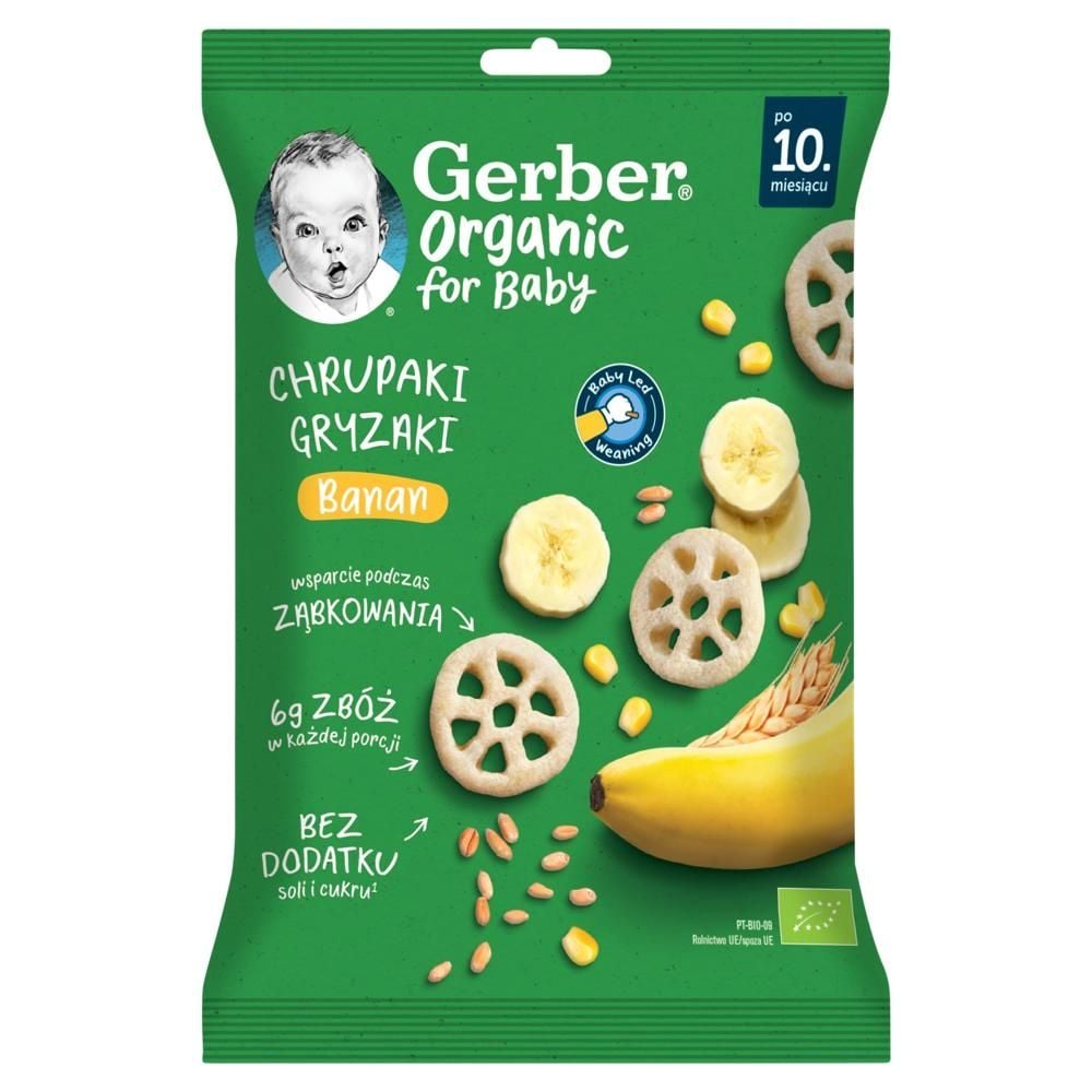 Gerber Organic Chrupaki gryzaki banan po 10. miesiącu 28 g