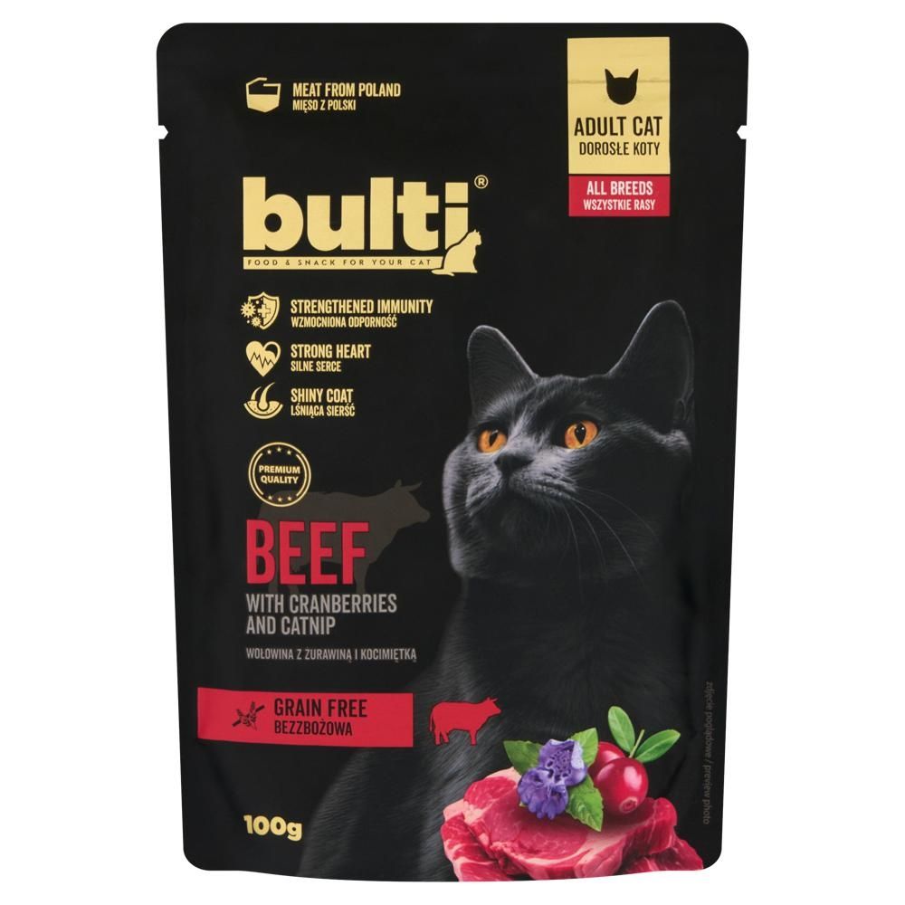 Bulti Karma dla kotów wołowina z żurawiną i kocimiętką 100 g