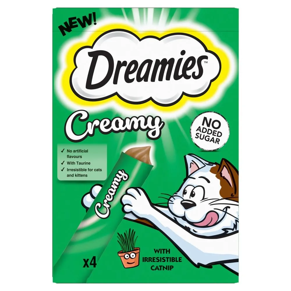 Dreamies Creamy Karma uzupełniająca dla dorosłych kotów i kociąt z kocimiętką 40 g (4 x 10 g)