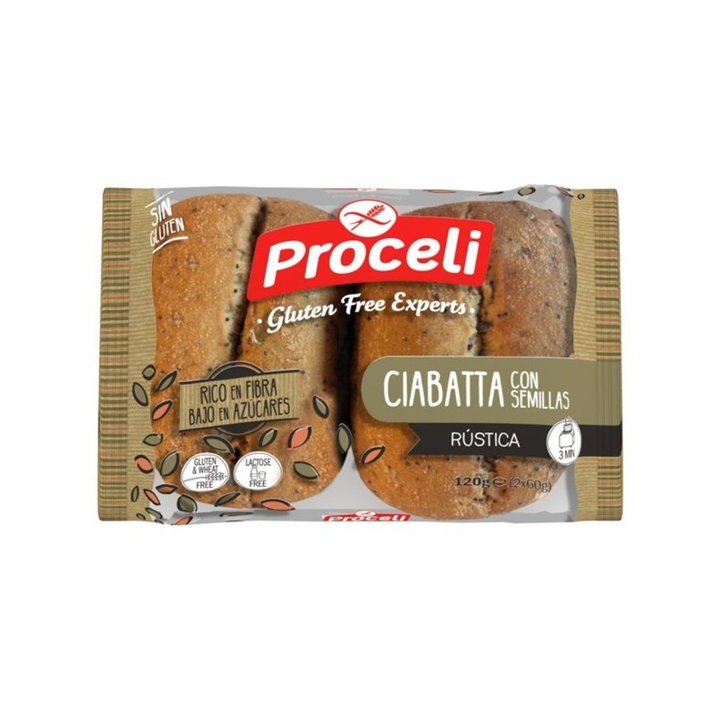 Ciabatta z ziarnami do zapiekania bezglutenowa Proceli 2 x 60 g