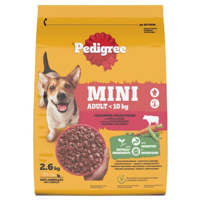 Karma sucha dla psów wołowina małe rsy Pedigree 2,6 kg