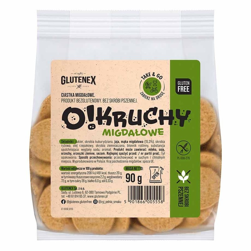 O!KRUCHY Ciastka migdałowe Glutenex 90 g