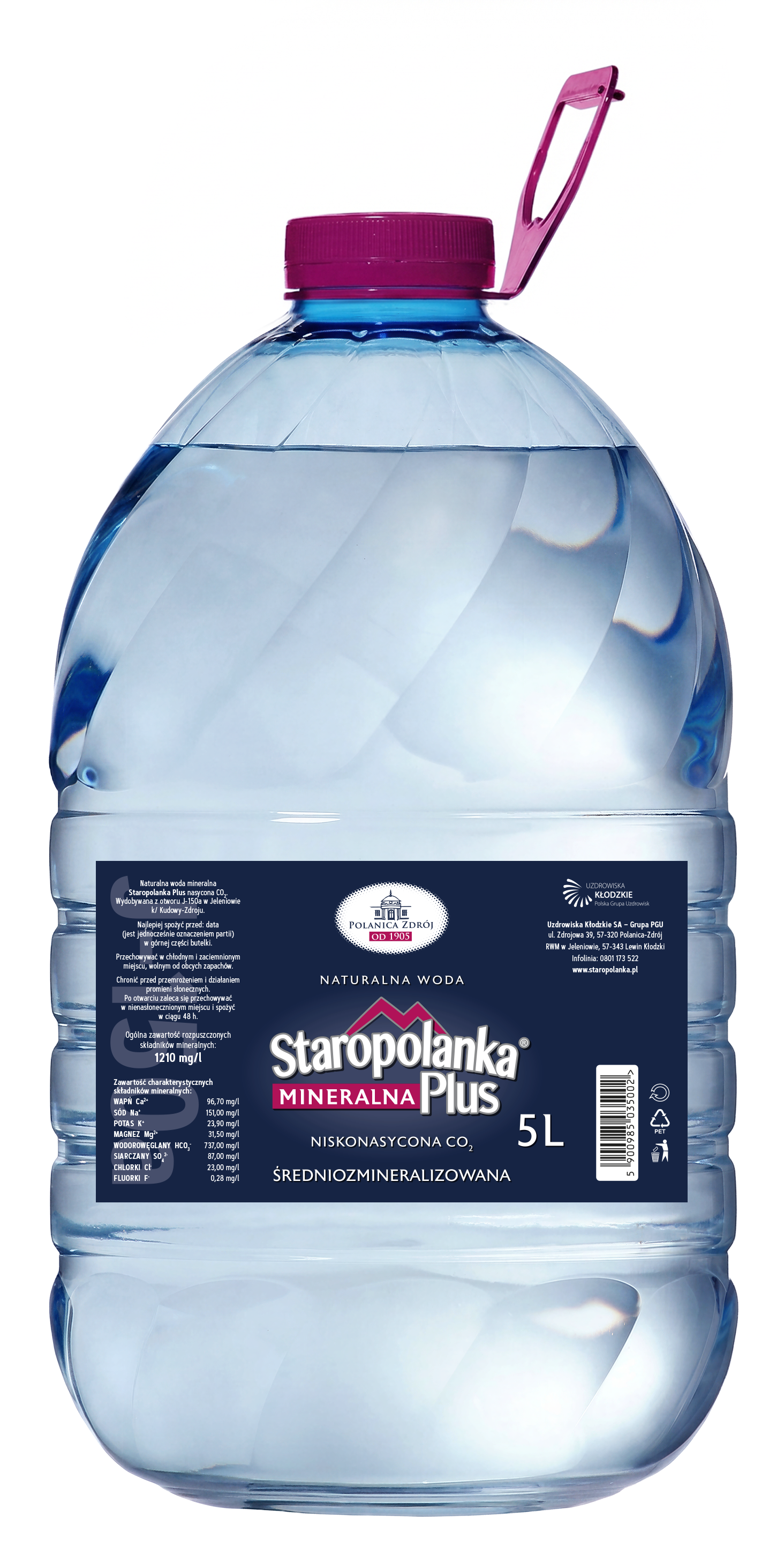 Woda Staropolanka Mineralna Plus 5L