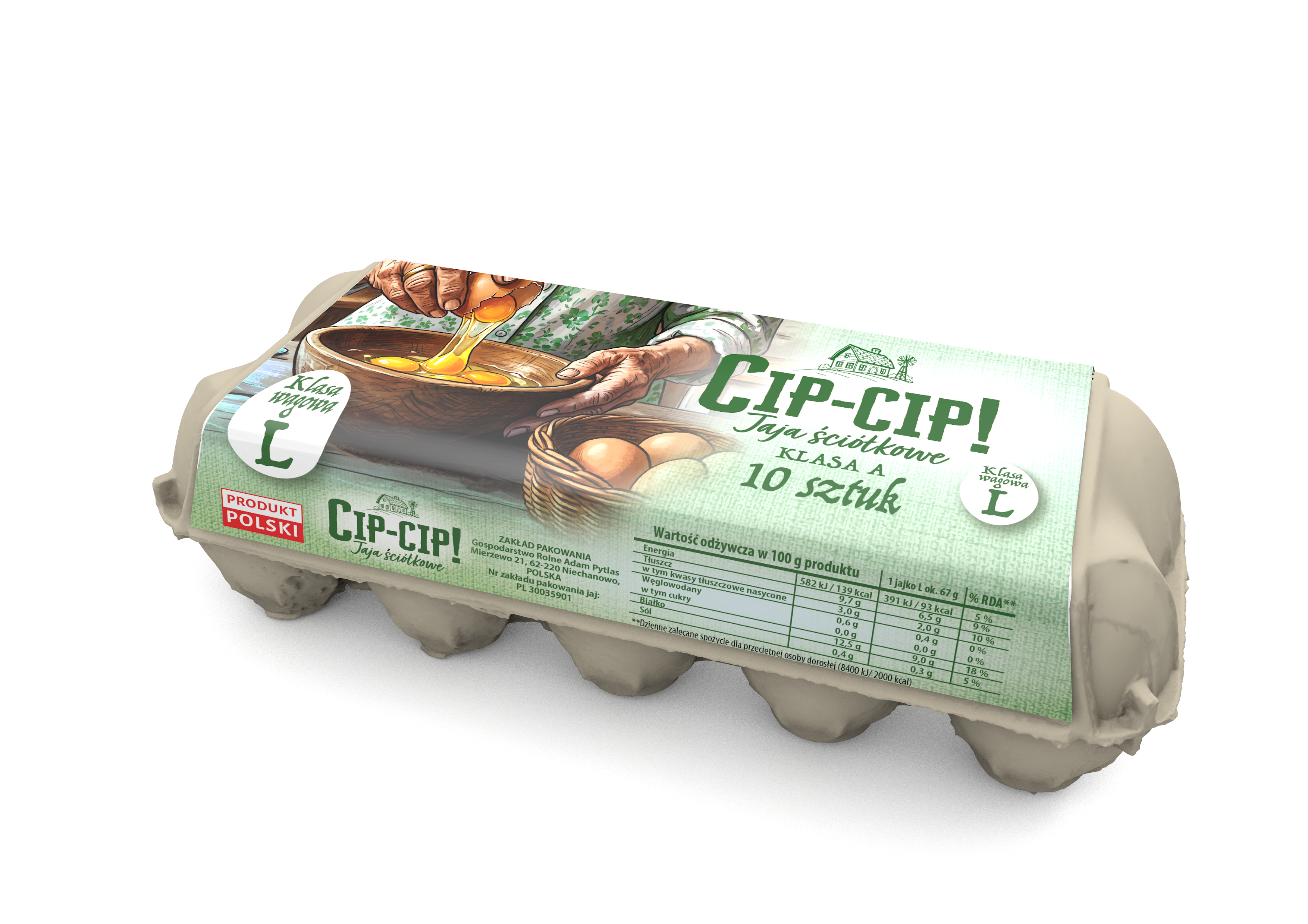 Cip-Cip! Jaja Ściółkowe L 10 Szt.