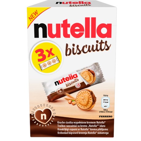 Nutella Kruche ciastka wypełnione kremem 3 x 41,4 g