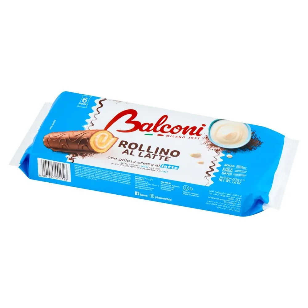 Balconi Rollino al Latte Wypiekany wyrób cukierniczy 222 g (6 x 37 g)