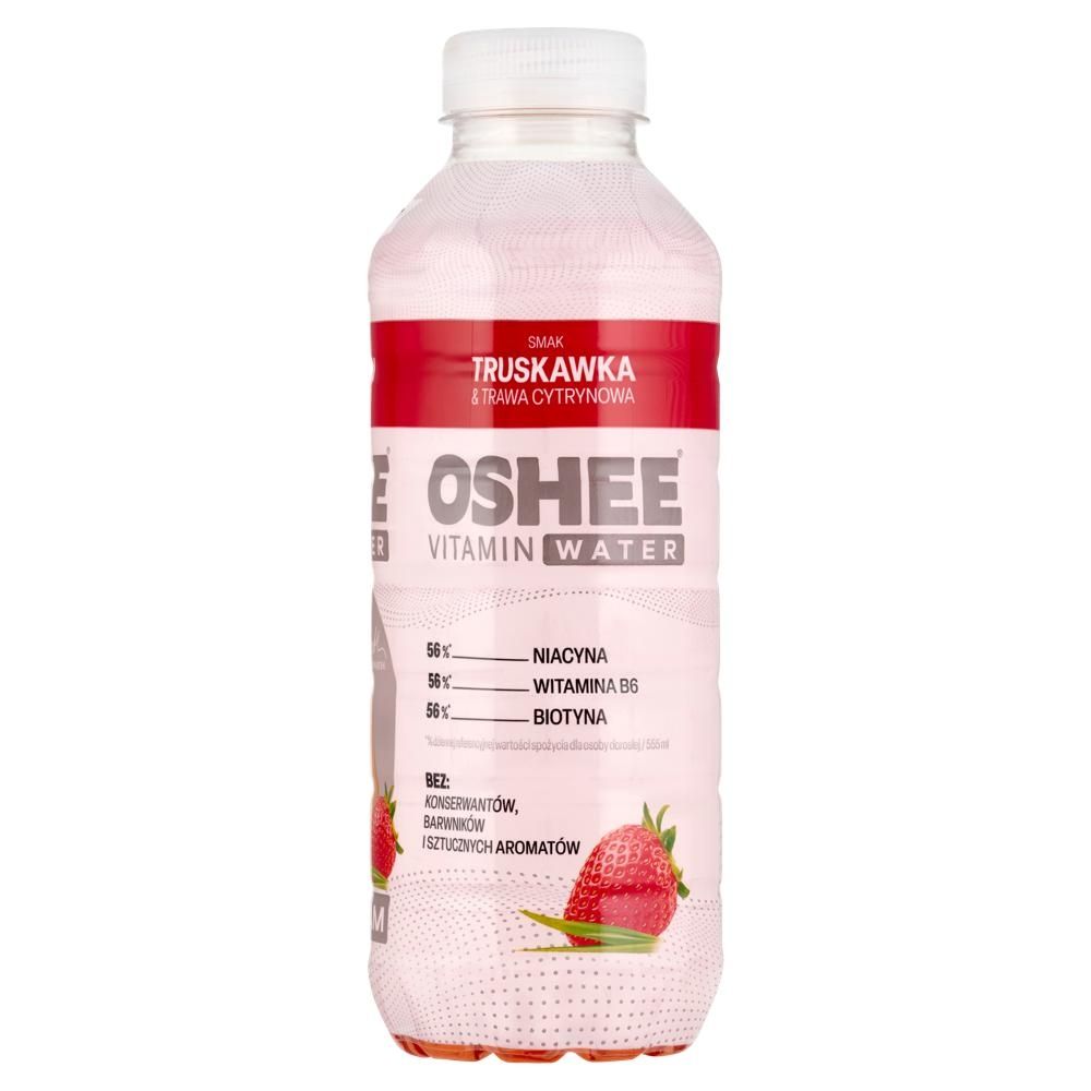 Oshee Vitamin Water Napój niegazowany smak truskawka & trawa cytrynowa 555 ml