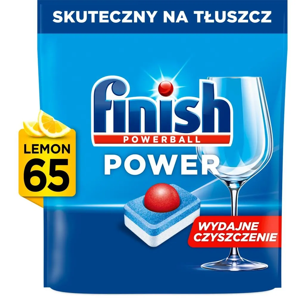 Finish Power Lemon Tabletki do mycia naczyń w zmywarce 1040 g (65 sztuk)