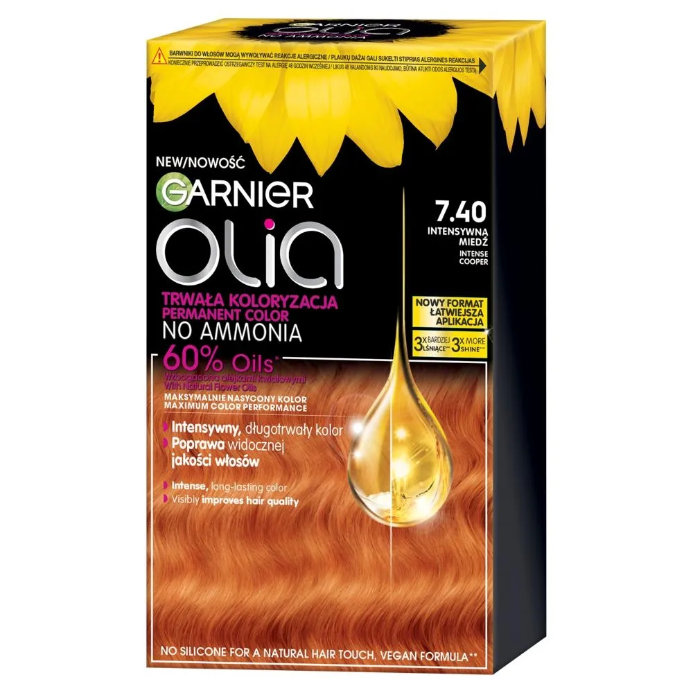 Garnier Olia Krem koloryzujący 7.40 intensywna miedź