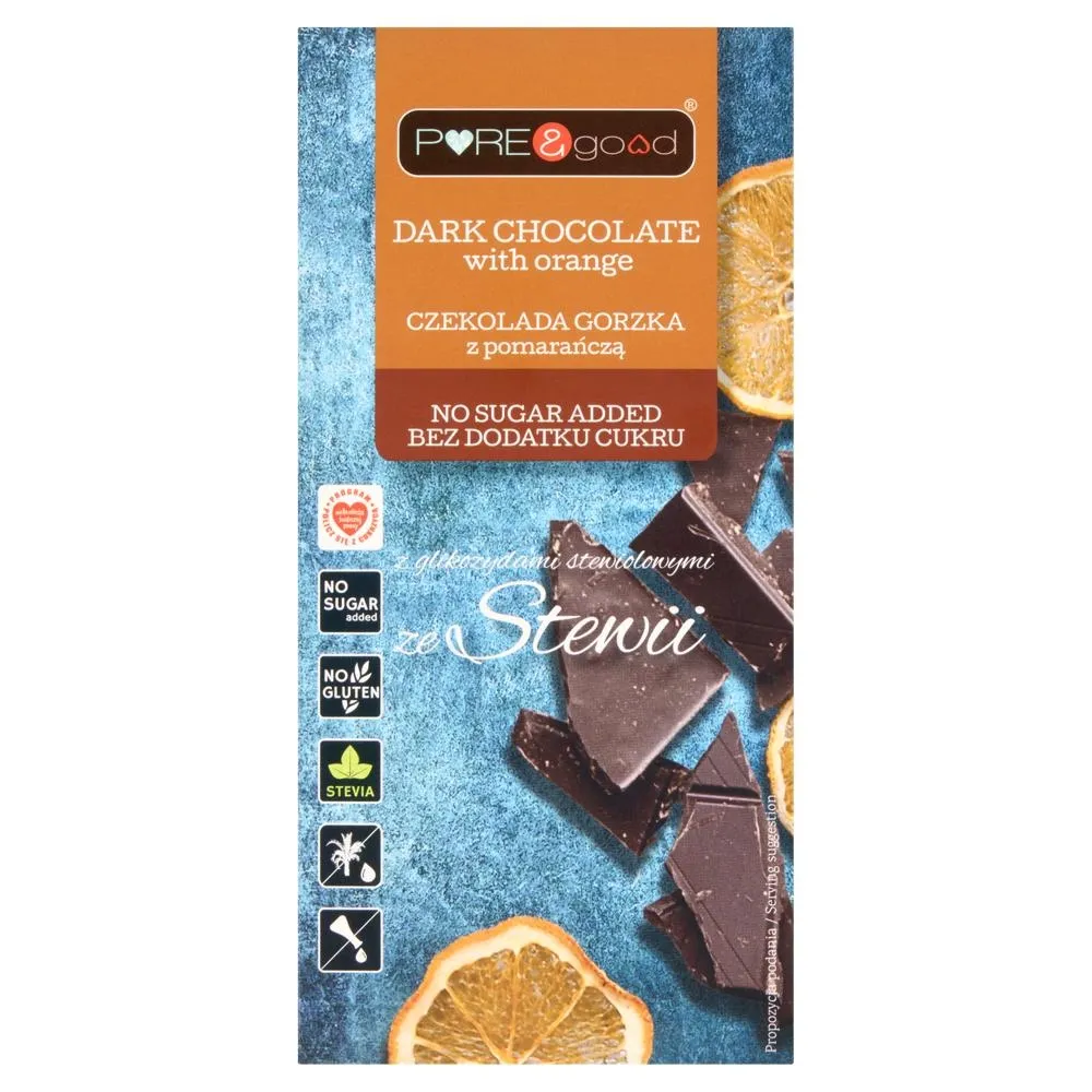 Pure&Good Czekolada gorzka z pomarańczą 125 g