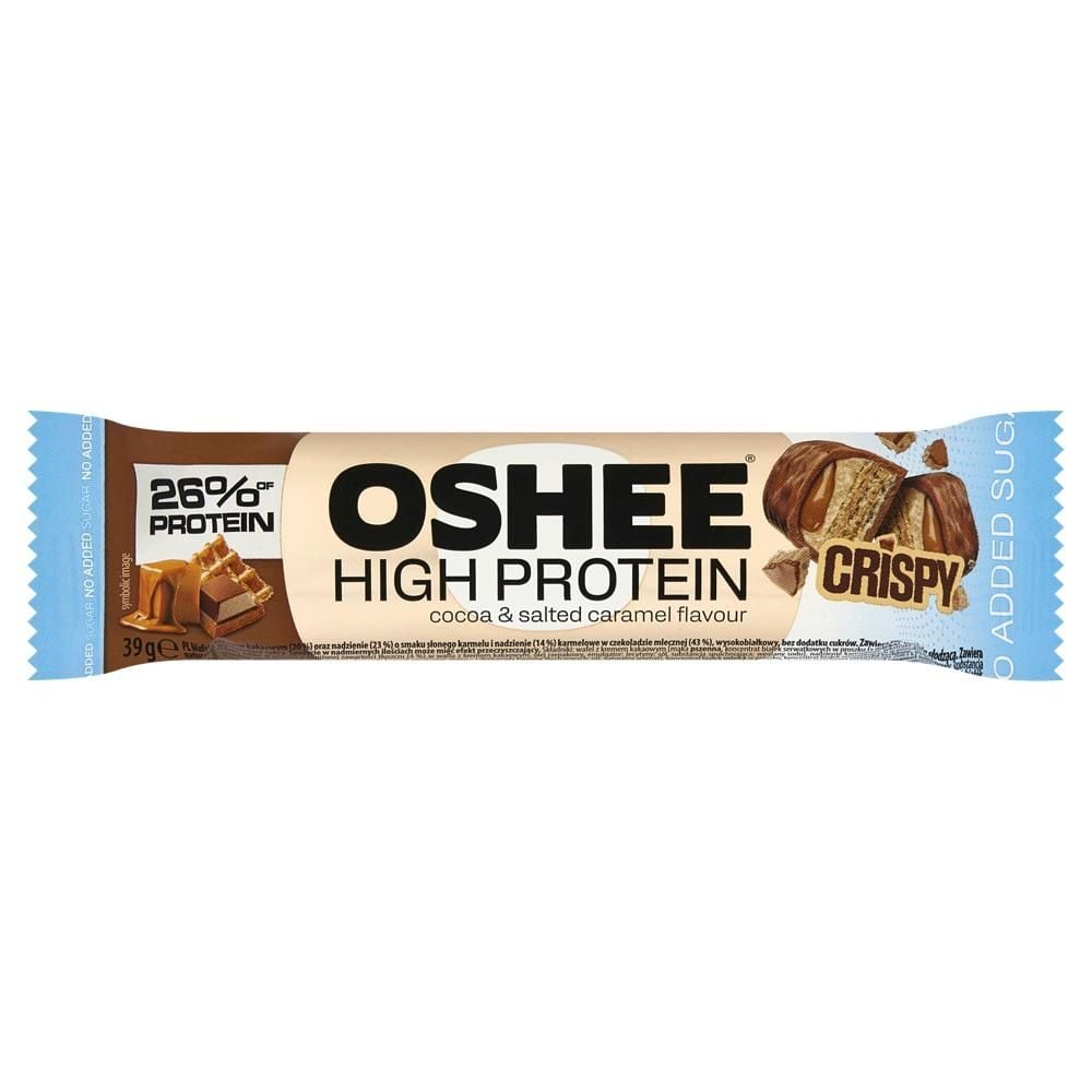 Oshee High Protein Wafel z kremem kakaowym oraz nadzienie o smaku słonego karmelu 39 g