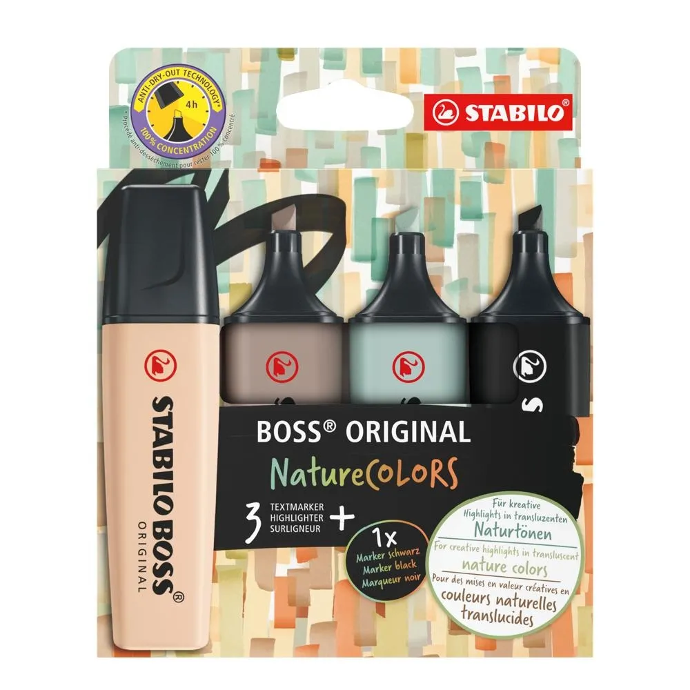 Zakreślacz STABILO BOSS ORIGINAL NatureCOLORS 4 szt.