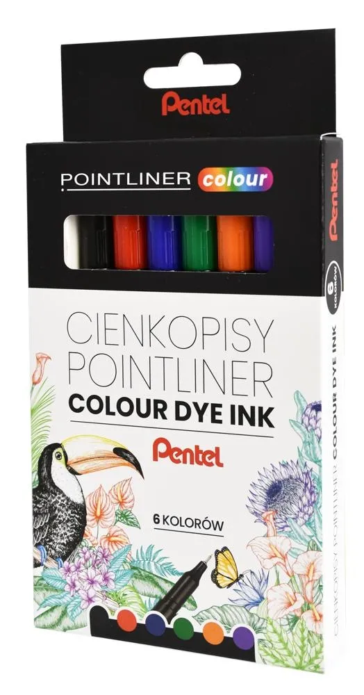 Cienkopisy kolorowe Pointliner w 6 kolorach, S40
