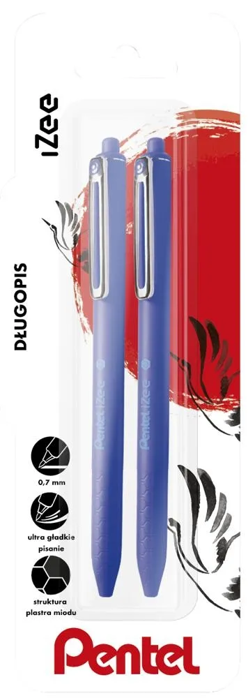 Pentel długopis iZee BX467 niebieski x 2 sztuki, blister